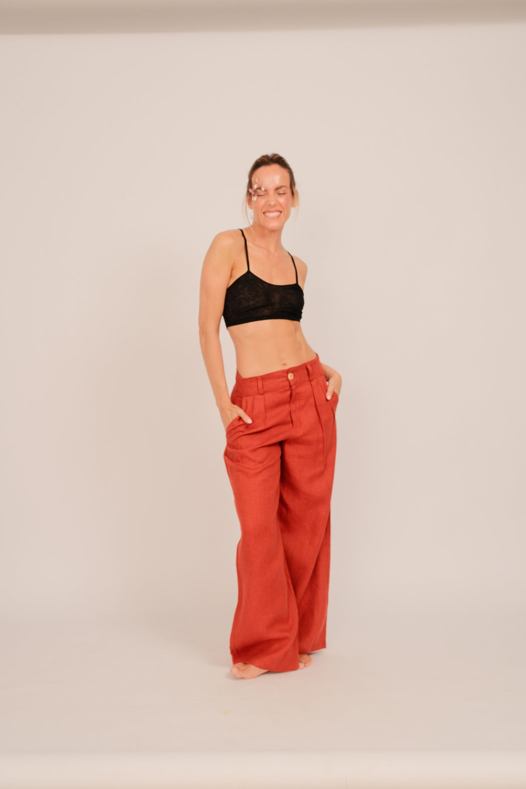 Trousers Olivia Red Fig