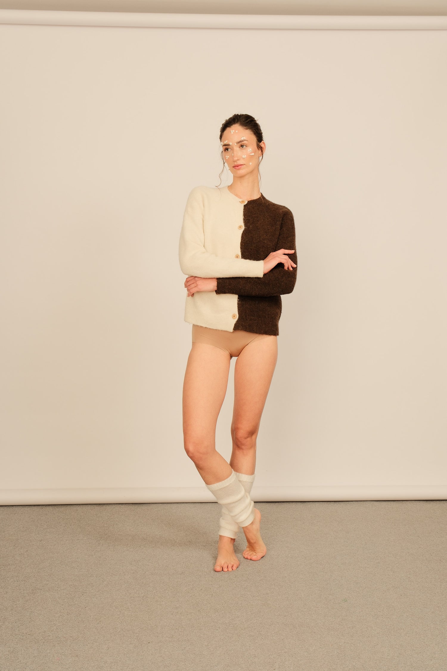 Chiado Cardigan Chocolate/Gardenia