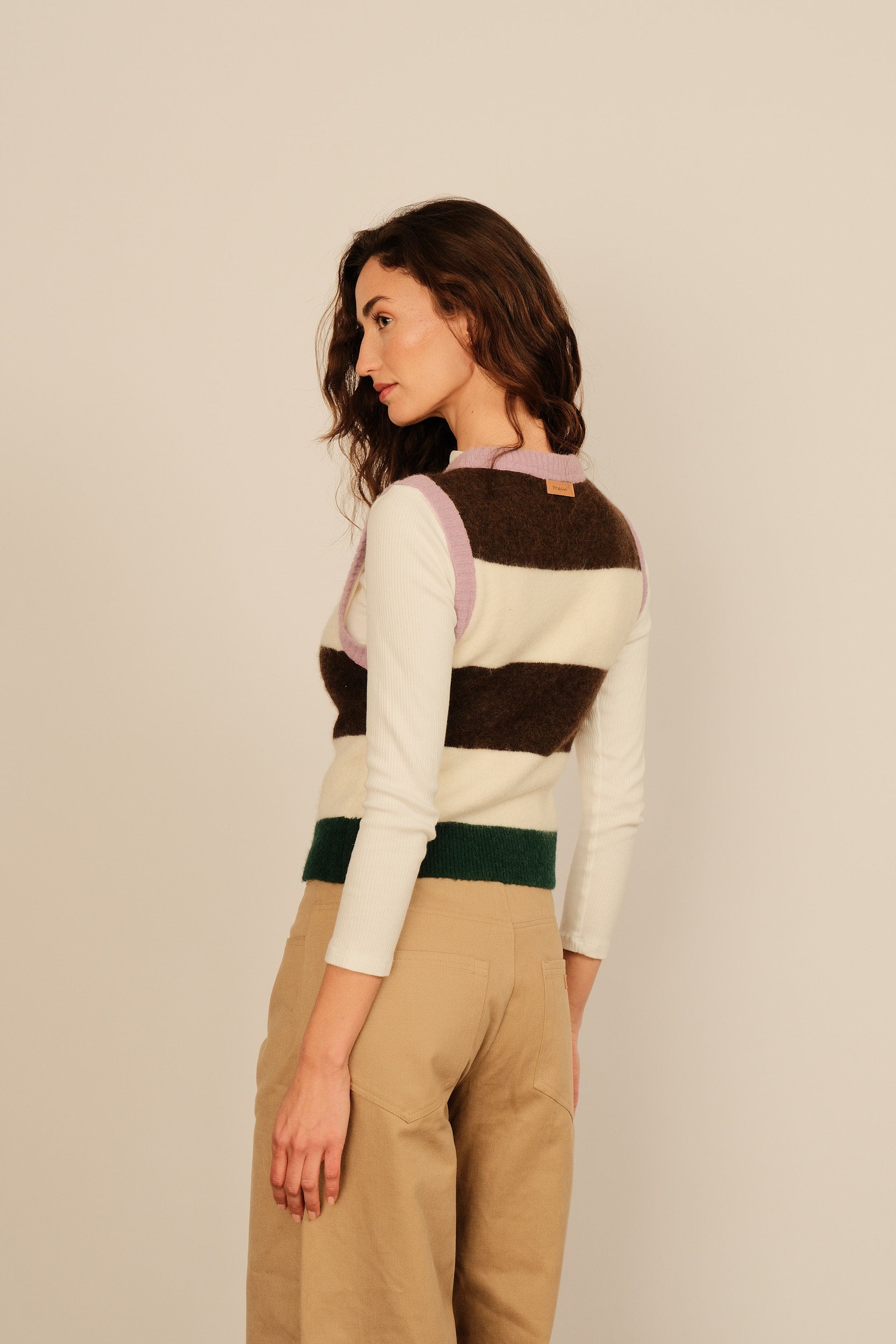 Caterina Denim Beige Trousers