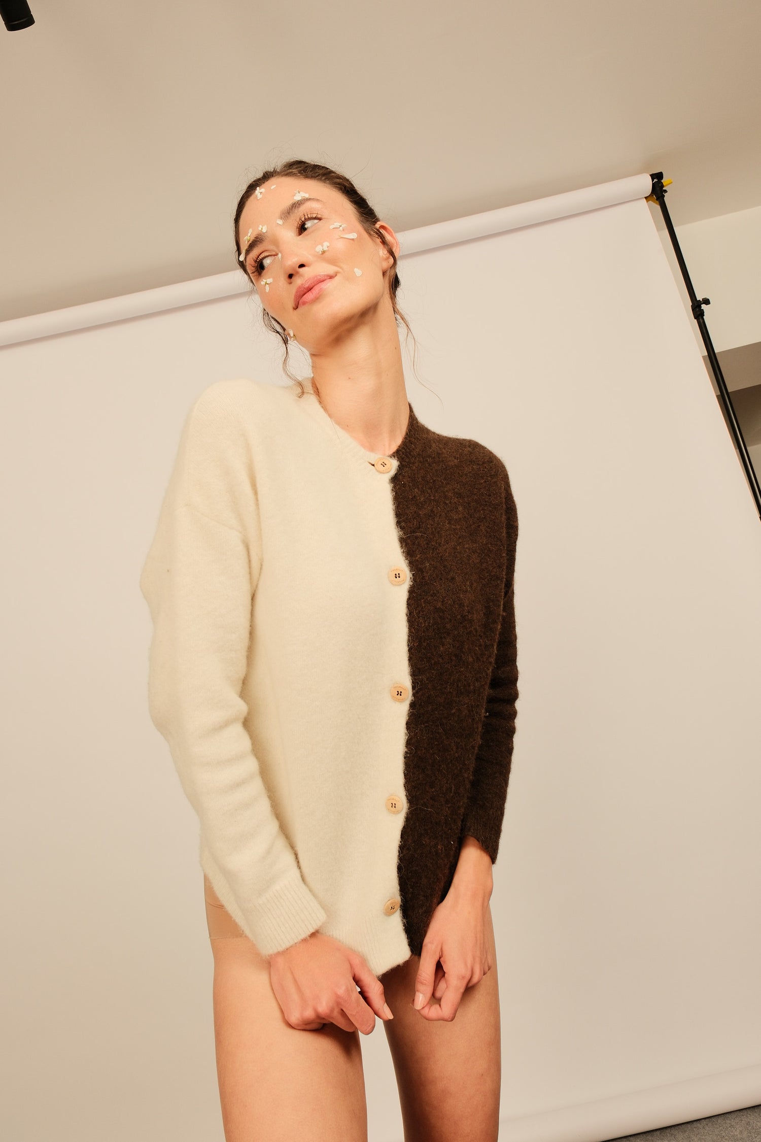 Chiado Cardigan Chocolate/Gardenia
