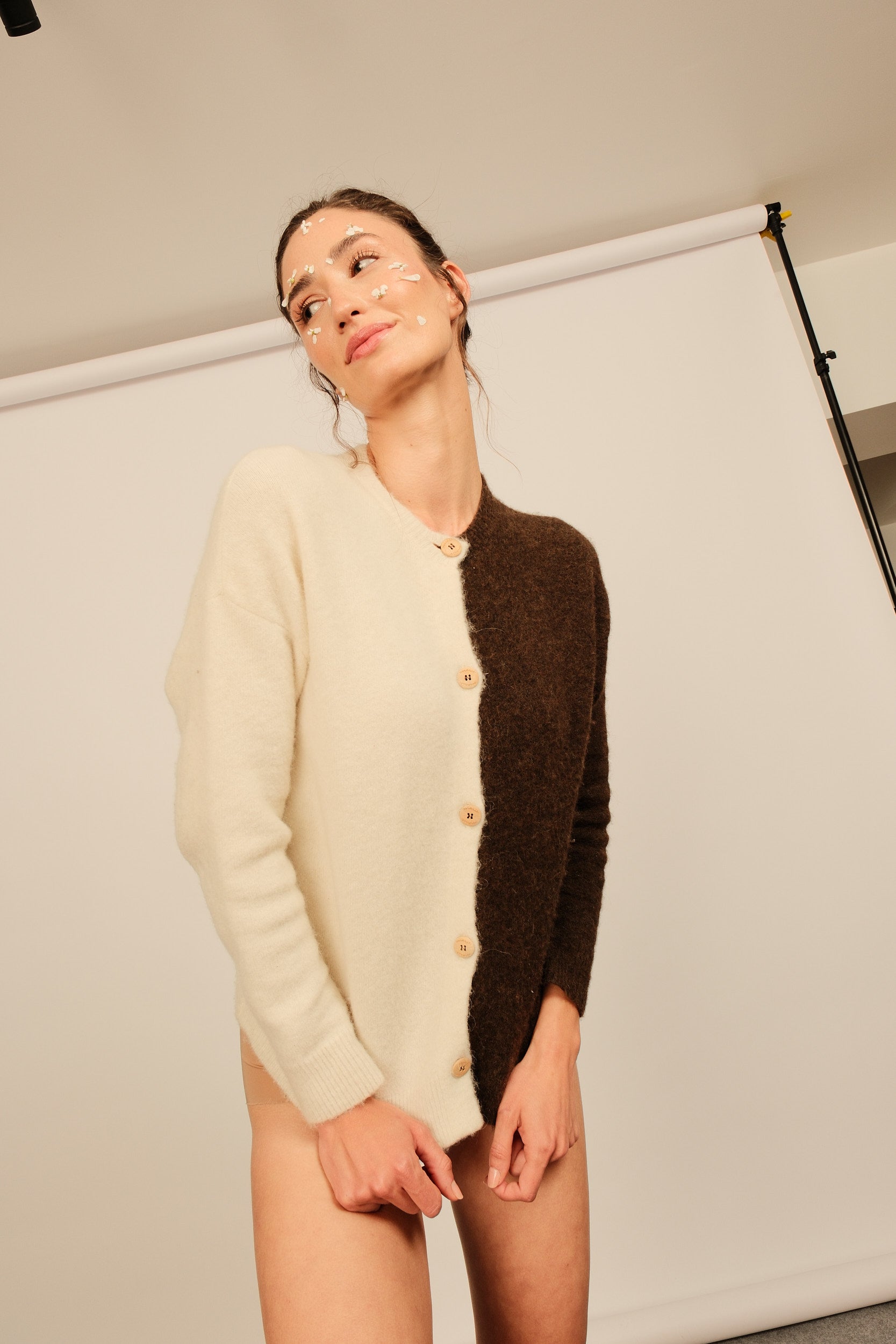 Chiado Cardigan Chocolate/Gardenia