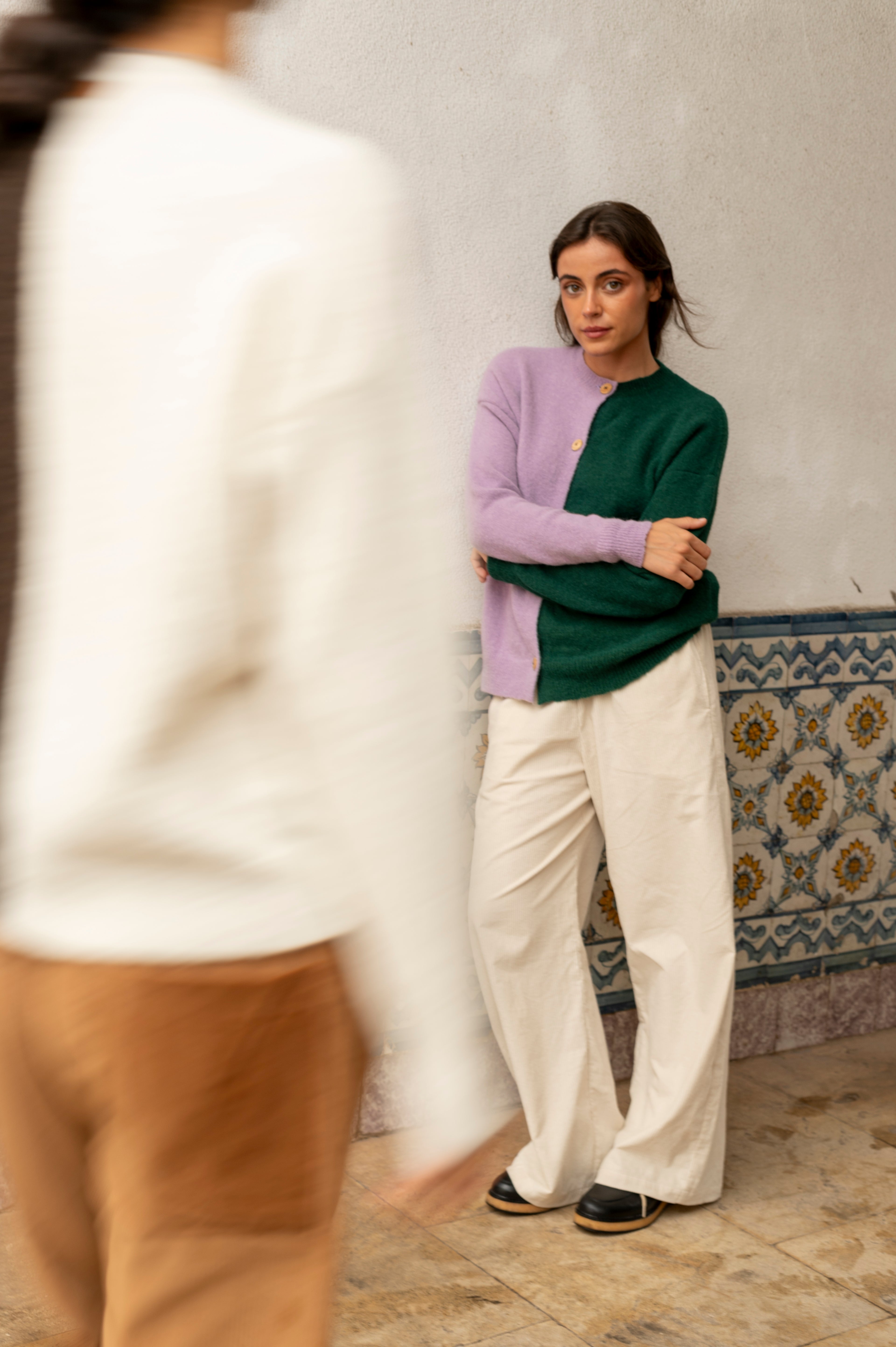 Green/Lilac Chiado Cardigan 