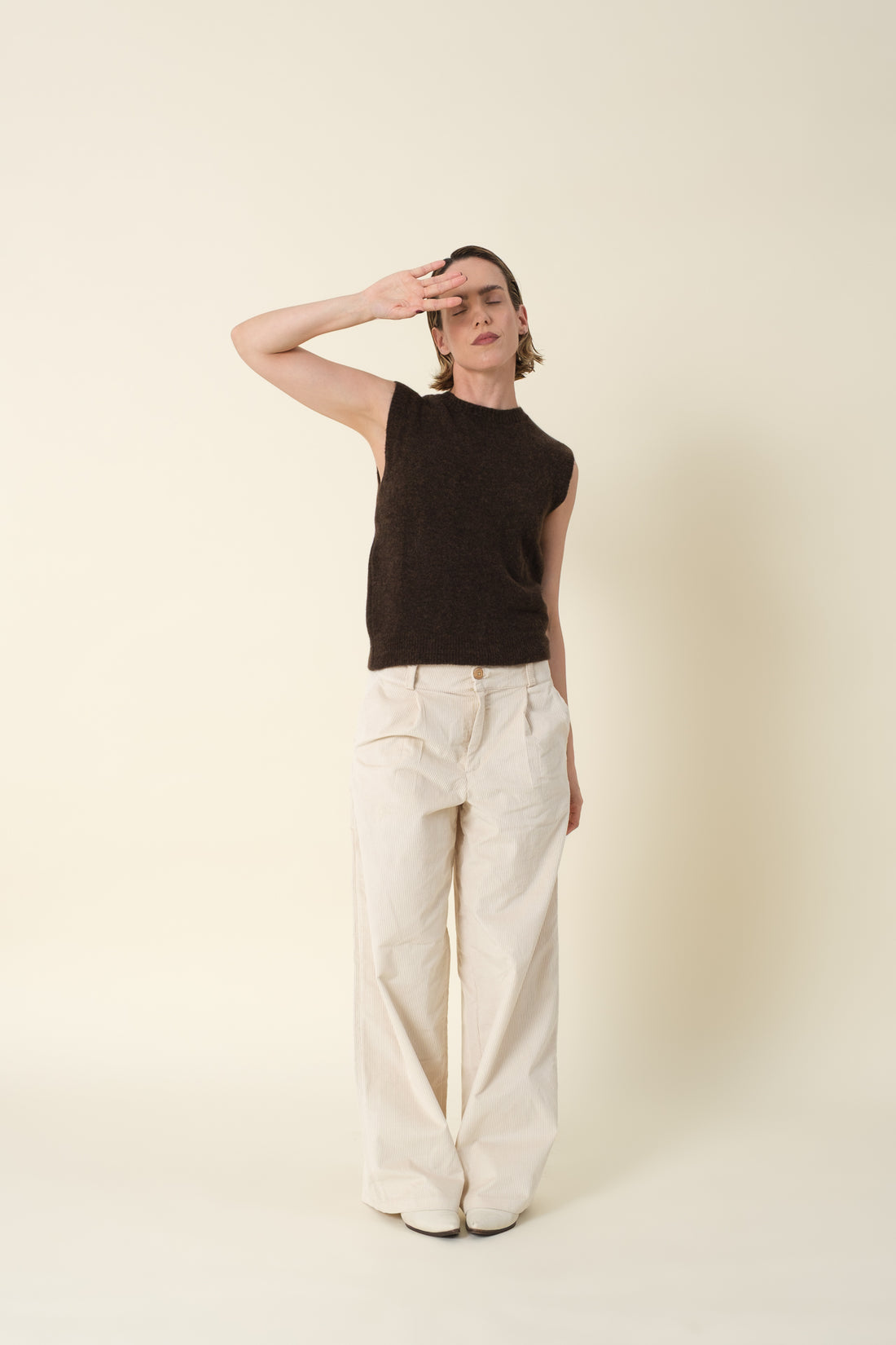 Trousers Olivia Corduroy Off White