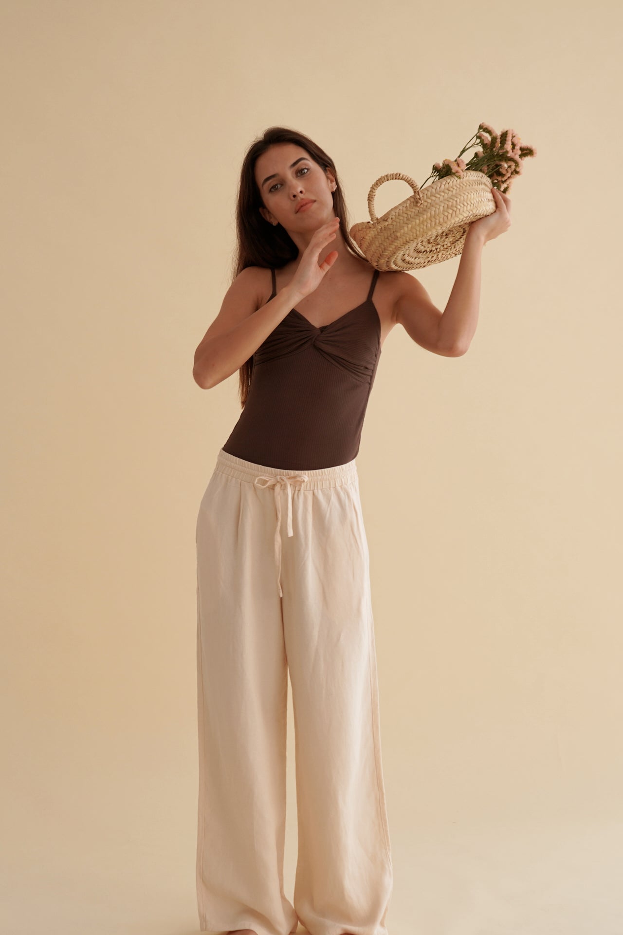 Trousers Aire Lino Gardenia